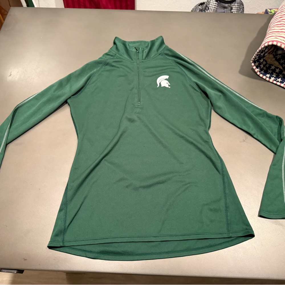 Michigan State University Spartans Women’s Quarter Zip top in green